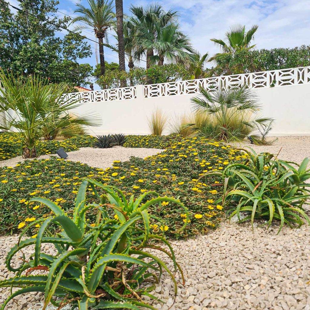 jardin junto al mar